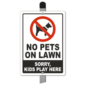 No Pets On Lawn Yard Sign
