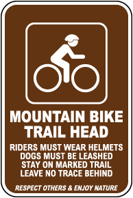 Mountain Bike Trail Ahead Sign