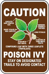 Caution Poison Ivy Sign