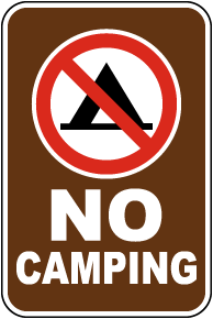 No Camping Sign