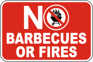 No Barbecues Or Fires Sign