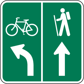 Bicycle & Hiking Directional Sign