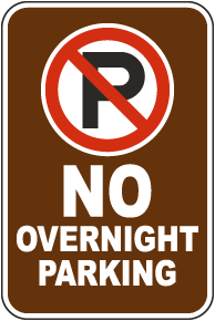 No Overnight Parking Sign