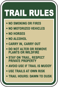 Trail Rules Sign