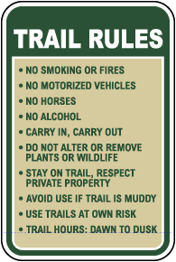Trail Rules Sign