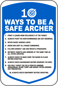 10 Ways To Be A Safe Archer Sign