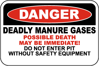 Danger Deadly Manure Gases Possible Death Sign
