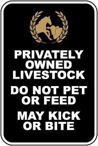 Privately Owned Livestock Sign