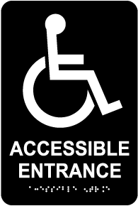 Accessible Entrance Sign with Braille
