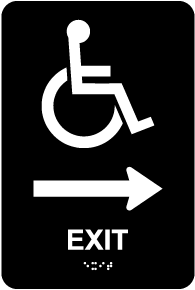 Exit To The Right Sign with Braille