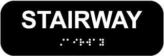 Stairway Sign with Braille