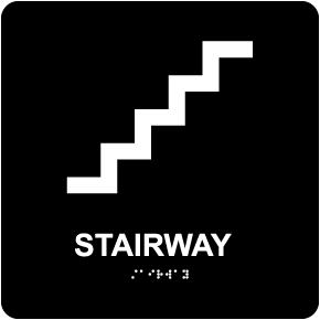 Stairway Square Sign with Braille