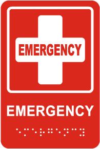 Emergency Sign with Braille