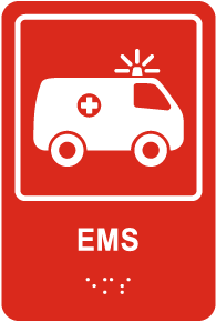 EMS Sign with Braille