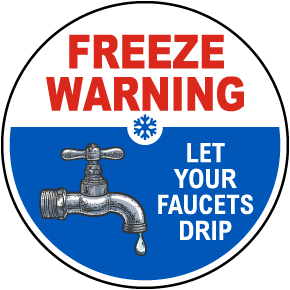 Freeze Warning Label
