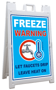 Freeze Warning A-Frame Sign