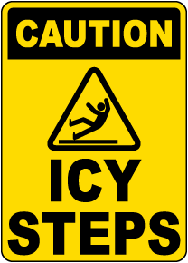 Caution Icy Steps Sign