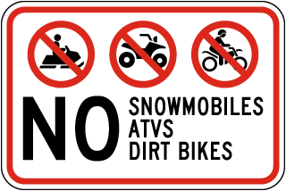 No Off-Roading Vehicles Sign