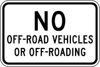 No Off-Road Vehicles Sign