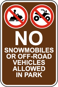 Campground No Off-Road Vehicles Allowed Sign
