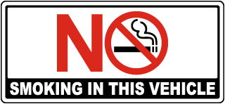 No Smoking in this Vehicle Label