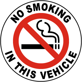 No Smoking in Vehicle Label