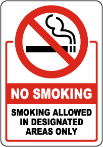 Smoking Allowed in Designated Areas Label