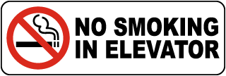 No Smoking in Elevator Label