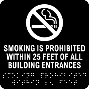 Smoking is Prohibited Sign with Braille