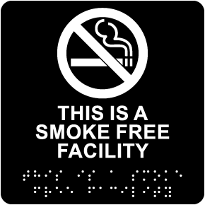 Smoke Free Facility Sign with Braille