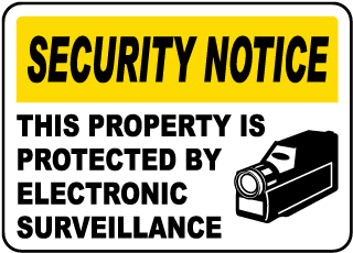 Property Protected by Surveillance Sign