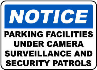 Parking Facilities Surveillance Sign