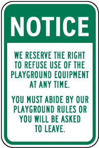 Playground Rules Sign