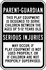Play Equipment For Children Between 5-12 Years Old Sign