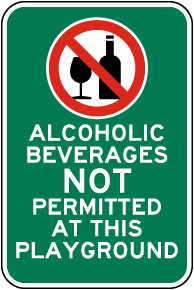 Alcoholic Beverages Not Permitted Sign