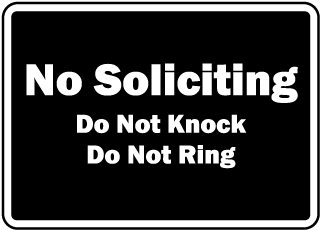 No Soliciting Do Not Knock Sign