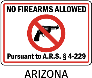 Arizona No Firearms Allowed Sign