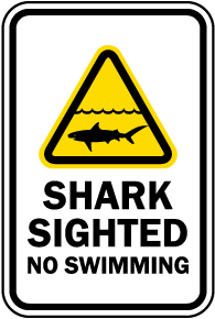 Shark Sighted No Swimming Sign