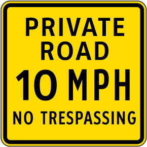 Private Drive No Trespassing  Aluminum Rust Free Sign 