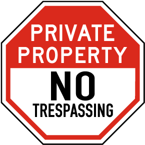Private Property No Trespassing Sign