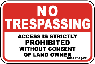Maine No Trespassing Sign