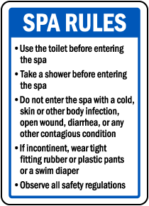 Arizona Spa Rules Sign