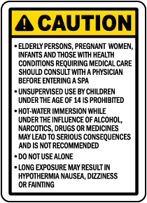 California Spa Warning Sign