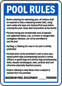 Colorado Pool Rules Sign