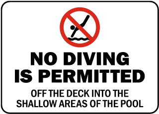 Connecticut No Diving Sign