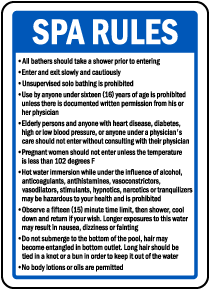 Delaware Spa Rules Sign