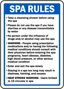 Montana Spa Rules Sign