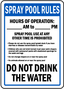 Montana Spray Pool Rules Sign