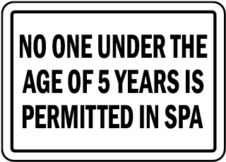 Nebraska No Children Under 5 In Spa Sign