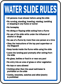 Nevada Water Slide Rules Sign